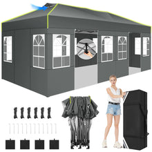 Load image into Gallery viewer, 10x20 Pop Up Canopy Tent, Outdoor Party Tent with 6 Sidewall