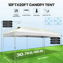 Load image into Gallery viewer, 10x20 Pop Up Canopy Tent, Outdoor Party Tent with 6 Sidewall