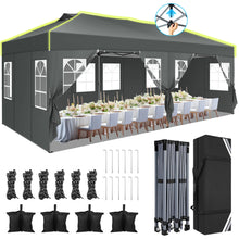 Load image into Gallery viewer, 10x20 Pop Up Canopy Tent, Outdoor Party Tent with 6 Sidewall