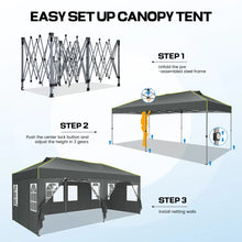 Load image into Gallery viewer, 10x20 Pop Up Canopy Tent, Outdoor Party Tent with 6 Sidewall