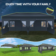 Load image into Gallery viewer, 10x20 Pop Up Canopy Tent, Outdoor Party Tent with 6 Sidewall