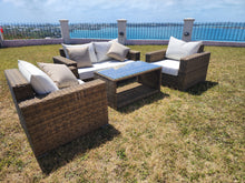 Load image into Gallery viewer, Warwick Aluminum &amp; Wicker Conversation Set with Cushions 3 seat only