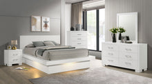 Load image into Gallery viewer, Jessica 5-piece Queen LED Bedroom Set Snow White
