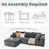 Load image into Gallery viewer, Cloudie-Casual 106.3&quot; Cloud Sectional Couch with L-Shape Chaise,No Assembly Required Modular Sofa,Upholstered Boneless Couches for Living Room, Plush Corduroy Fabric (Grey, Left Facing Chaise)