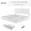 Load image into Gallery viewer, KING Sadie Upholstered Size Platform Bed Frame with 4 Storage Drawers and Headboard, Square Stitched Button Tufted, Mattress Foundation with Wooden Slats Support, No Box Spring Needed, Beige