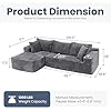 Load image into Gallery viewer, Cloudie-Casual 106.3&quot; Cloud Sectional Couch with L-Shape Chaise,No Assembly Required Modular Sofa,Upholstered Boneless Couches for Living Room, Plush Corduroy Fabric (Grey, Left Facing Chaise)