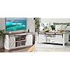 Load image into Gallery viewer, YESHOMY TV Stand Set with a Farmhouse Style Coffee Table,for Living Room,with Big Capacity, White