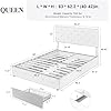 Load image into Gallery viewer, QUEEN Sadie Upholstered Size Platform Bed Frame with 4 Storage Drawers and Headboard, Diamond Stitched Button Tufted, Mattress Foundation with Wooden Slats Support, No Box Spring Needed, White