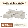 Load image into Gallery viewer, Cloudie 106.3&quot; Cloud Sectional Couch with L-Shape Chaise, No Assembly Required Modular Sofa, Upholstered Boneless Couches for Living Room, Plush Corduroy Fabric (White, Left Facing Chaise)