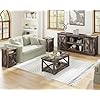 Load image into Gallery viewer, AMERLIFE 4-Piece Farmhouse Table Set Includes Sliding Barn Door TV Stand, Coffee Table&amp; Two End Tables, Side Table with Charging Station and USB Ports, for Living Room, Dark Oak, 66&quot;