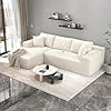 Load image into Gallery viewer, Cloudie 106.3&quot; Cloud Sectional Couch with L-Shape Chaise, No Assembly Required Modular Sofa, Upholstered Boneless Couches for Living Room, Plush Corduroy Fabric (White, Left Facing Chaise)