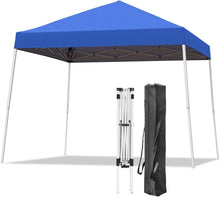 Load image into Gallery viewer, Pop-up Canopy Tent, 10x10 Foot, Slant Legs with Carrying Bag, Gazebo Shelter for Patio Deck Garden and Beach, 8x8 Foot Cover Included, Blue