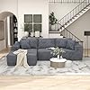 Load image into Gallery viewer, Cloudie-Casual 106.3&quot; Cloud Sectional Couch with L-Shape Chaise,No Assembly Required Modular Sofa,Upholstered Boneless Couches for Living Room, Plush Corduroy Fabric (Grey, Left Facing Chaise)