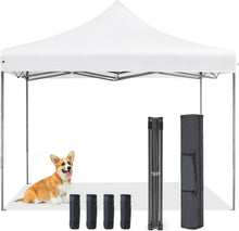 Load image into Gallery viewer, OLIXIS 10x10 FT Pop Up Canopy Tent, Sun Shade Instant Canopy with Windproof Sand Bags, Heavy Duty Portable Outdoor Shelter for Beach Yard Party Events, Bright White