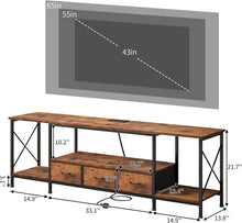 Load image into Gallery viewer, WLIVE Night Stand Set of 2, Small Dresser with 2 Drawers &amp; Wooden Top, Nightstand with Fabric Bins, Bedside Table End Table for Bedroom, Closet, Entryway, College Dorm, Rustic Brown