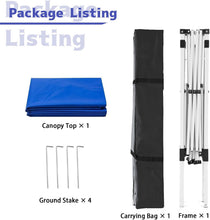Load image into Gallery viewer, Pop-up Canopy Tent, 10x10 Foot, Slant Legs with Carrying Bag, Gazebo Shelter for Patio Deck Garden and Beach, 8x8 Foot Cover Included, Blue