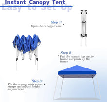 Load image into Gallery viewer, Pop-up Canopy Tent, 10x10 Foot, Slant Legs with Carrying Bag, Gazebo Shelter for Patio Deck Garden and Beach, 8x8 Foot Cover Included, Blue
