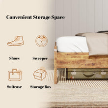 Load image into Gallery viewer, FULL Wooden Bed Frame with Headboard - Farmhouse Platform Bed Frame, Wood Slat Support, No Box Spring Needed &amp; Easy Assembly with Large Under Bed Storage (Rustic Brown) (Copy)