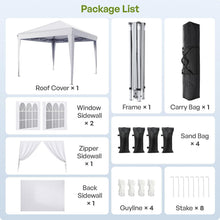 Load image into Gallery viewer, Driftalia 10x10 Pop Up Canopy with Sidewalls, Outdoor Instant Canopy Tent with Carry Bag for Commercial Events, Camping, Backyard Parties - White