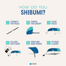 Load image into Gallery viewer, Shibumi Shade (Previous Generation) - World's Best Beach Shade. The Original Wind Powered® Beach Shade. Lightweight, Easy to Set up and Great for Groups up to 8 People