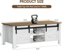 Load image into Gallery viewer, YESHOMY TV Stand Set with a Farmhouse Style Coffee Table,for Living Room,with Big Capacity, White