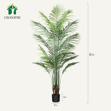 Load image into Gallery viewer, Artificial Areca Palm Plant 6Ft Fake Tropical Palm Tree, Perfect Faux Dypsis Lutescens Plants in Pot for Indoor Outdoor House Home Office Garden Modern Decoration - 2Pcs