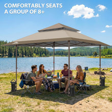 Load image into Gallery viewer, EAGLE PEAK 13x13 Straight Leg Pop Up Canopy Tent Instant Outdoor Canopy Easy Single Person Set up Folding Shelter w/Auto Extending Eaves 169 Square Feet of Shade (Beige)