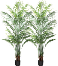 Load image into Gallery viewer, Artificial Areca Palm Plant 6Ft Fake Tropical Palm Tree, Perfect Faux Dypsis Lutescens Plants in Pot for Indoor Outdoor House Home Office Garden Modern Decoration - 2Pcs