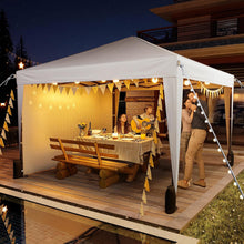 Load image into Gallery viewer, Driftalia 10x10 Pop Up Canopy with Sidewalls, Outdoor Instant Canopy Tent with Carry Bag for Commercial Events, Camping, Backyard Parties - White