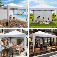Load image into Gallery viewer, Driftalia 10x10 Pop Up Canopy with Sidewalls, Outdoor Instant Canopy Tent with Carry Bag for Commercial Events, Camping, Backyard Parties - White