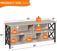 Load image into Gallery viewer, Yaheetech 4 Pieces Living Room Table Sets - Includes TV Stand with Storage for 65 in TV, Lift-top Coffee Table with Baskets, 2 Set End Side Table for Home, Gray
