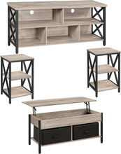 Load image into Gallery viewer, Yaheetech 4 Pieces Living Room Table Sets - Includes TV Stand with Storage for 65 in TV, Lift-top Coffee Table with Baskets, 2 Set End Side Table for Home, Gray