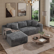 Load image into Gallery viewer, Cloudie-Casual 106.3&quot; Cloud Sectional Couch with L-Shape Chaise,No Assembly Required Modular Sofa,Upholstered Boneless Couches for Living Room, Plush Corduroy Fabric (Grey, Left Facing Chaise)