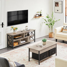 Load image into Gallery viewer, Yaheetech 4 Pieces Living Room Table Sets - Includes TV Stand with Storage for 65 in TV, Lift-top Coffee Table with Baskets, 2 Set End Side Table for Home, Gray