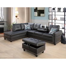 Load image into Gallery viewer, Adebisi 3 - Piece Faux Leather Sectional with Storage Ottoman