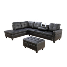 Load image into Gallery viewer, Adebisi 3 - Piece Faux Leather Sectional with Storage Ottoman