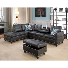 Load image into Gallery viewer, Adebisi 3 - Piece Faux Leather Sectional with Storage Ottoman