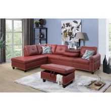 Load image into Gallery viewer, Adebisi 3 - Piece Faux Leather Sectional with Storage Ottoman