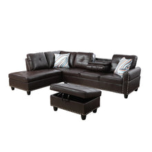 Load image into Gallery viewer, Adebisi 3 - Piece Faux Leather Sectional with Storage Ottoman