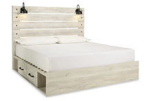 Load image into Gallery viewer, Cambeck Whitewash King Storage Platform Bed with 4 Drawers