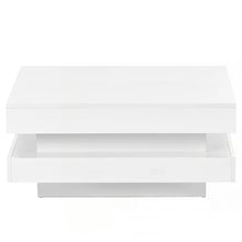 Load image into Gallery viewer, Deontea Pedestal High Gloss Minimalist Design with LED Lights, 2-Tier Square Coffee Table, Center Table, Living Room Table