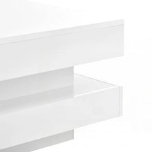Load image into Gallery viewer, Deontea Pedestal High Gloss Minimalist Design with LED Lights, 2-Tier Square Coffee Table, Center Table, Living Room Table