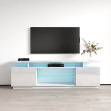 Load image into Gallery viewer, Howlett 71" Modern TV Stand with 16-Color LED Lighting, High Gloss Finish, Media Storage