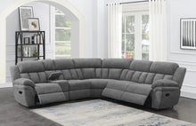 Load image into Gallery viewer, Bahrain Charcoal 6-Piece Upholstered Motion Sectional