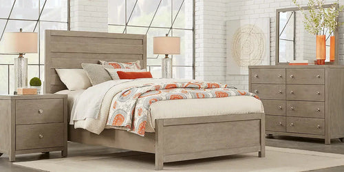 Barringer Place Gray 5 Pc Panel Bedroom - Includes: Dresser • Mirror • 3 Pc Queen Panel Bed • Nightstand (2)