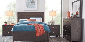 Barringer Place Merlot 5 Pc Panel Bedroom - Includes: Dresser • Mirror • 3 Pc Queen Panel Bed • Nightstand (2)