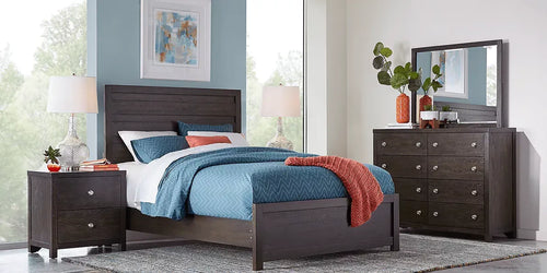 Barringer Place Merlot 5 Pc Panel Bedroom - Includes: Dresser • Mirror • 3 Pc Queen Panel Bed • Nightstand (2)