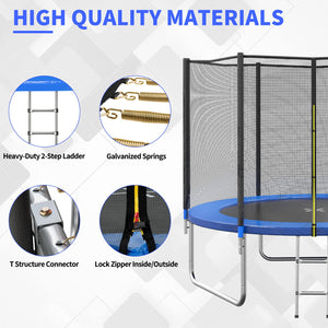 Blue Todo 12 foot Trampoline with Safety Enclosure