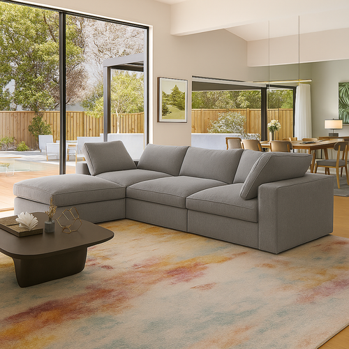 Milan large configurable MODULAR sofa GRAY