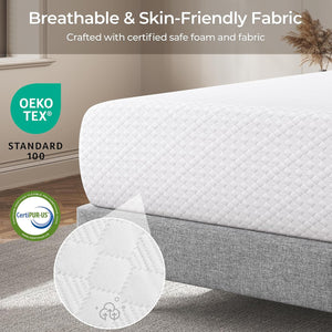 TWIN Yaheetech 8 Inch Twin Mattress Cooling Gel Memory Foam Mattress, Green Tea Mattress for Fresher Sleep, Medium Firm, CertiPUR-US Certified, Twin Size Mattress in a Box